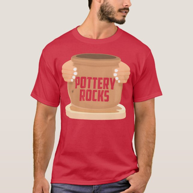 Pottery Rocks Ceramics Artist Potter Maker retro T Shirt (Framsida)