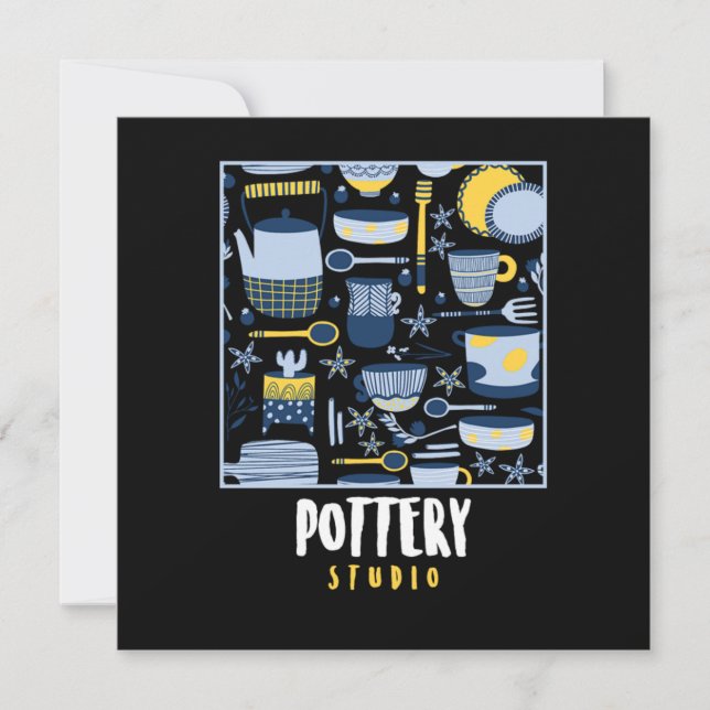 Pottery Studio Ceramics Porcelain Sculpting Gift Inbjudningar (Framsida)