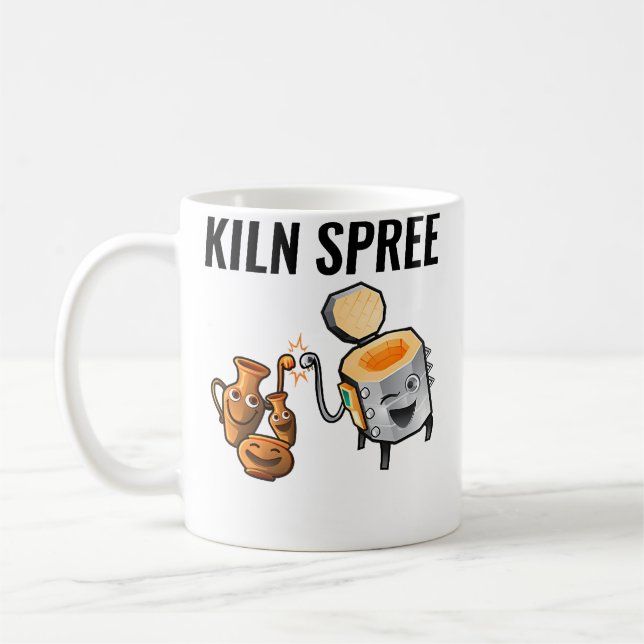 Pottery T Shirt For Artists - Original Kiln Spree  Kaffemugg (Vänster)