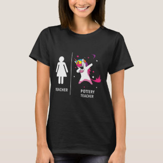 Pottery Teacher Unicorn Dabbing Funny T Shirt