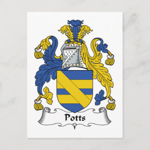 Potts Family Crest Vykort