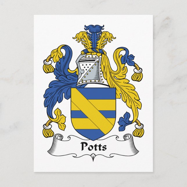 Potts Family Crest Vykort (Framsida)