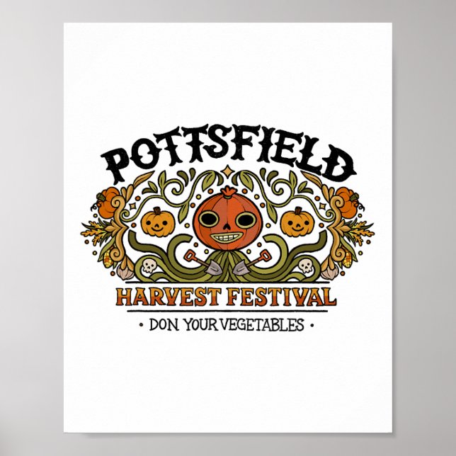 Pottsfield Harvest Festival Pumpkin Fall Hösten Th Poster (Framsidan)