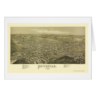Pottsville panorama- karta för PA - 1889 Hälsningskort