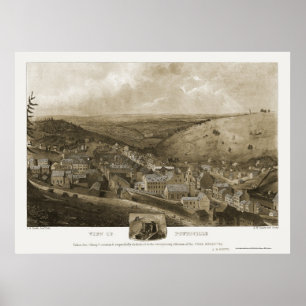 Pottsville panorama- karta för PA - 1922 Poster