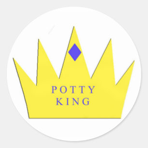 Pottty kungklistermärke runt klistermärke