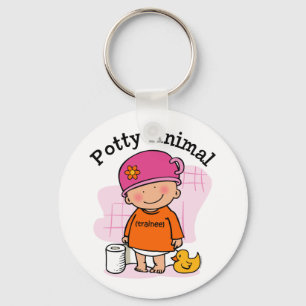 Potty Animal Girl Keychain Nyckelring