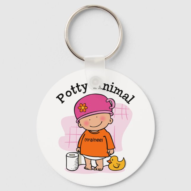 Potty Animal Girl Keychain Nyckelring (Framsida)