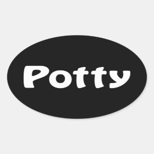 Potty Oval Sticker Ovalt Klistermärke