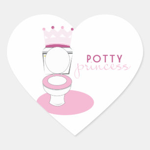 Potty Princess Hjärtformat Klistermärke