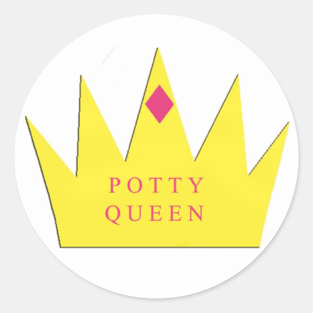 Potty Queen Sticker Runt Klistermärke (Framsida)