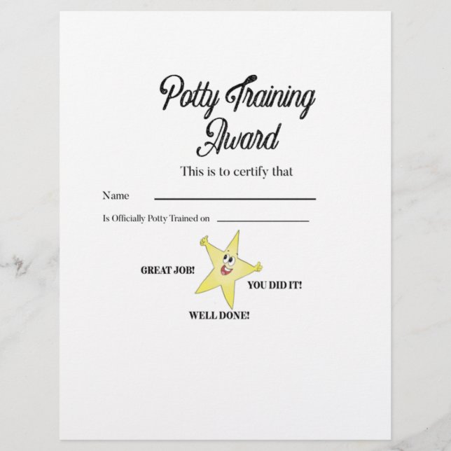 Potty Training Award (Framsida)