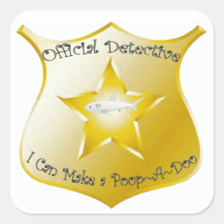 Potty Training Poop~A~Doo Sticker Badges Fyrkantigt Klistermärke
