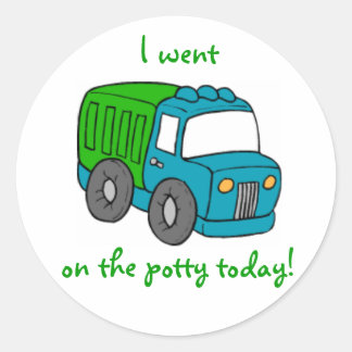 Potty Training Reward Sticker—Lastbil Runt Klistermärke