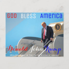 POTUS Donald Trump går besegrar från Air Force One Vykort