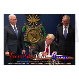 POTUS Donald Trump signerar skyddsordern Hälsningskort