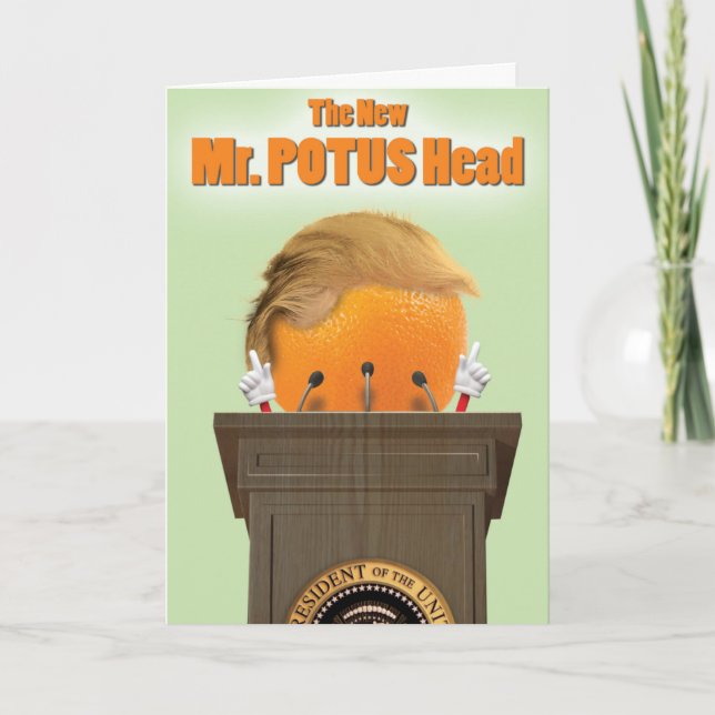 Potus Head Trump Birthday Joke Pappert Card Kort (Framsida)