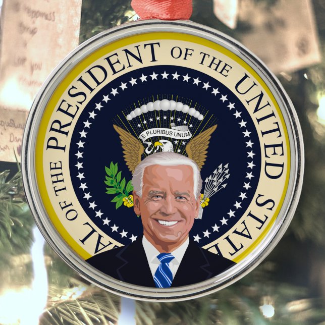 potus joe biden Presidentförseglingen julgran Julgransprydnad Metall (Skapare uppladdad)