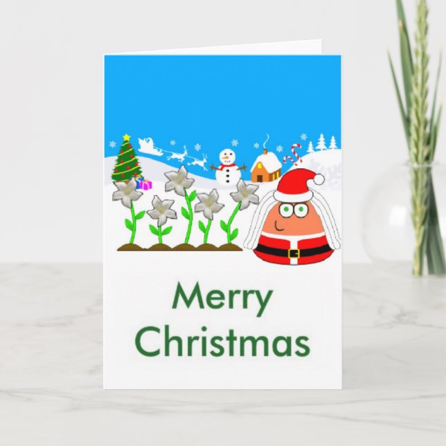 Pou Pou Christmas Card Helgkort (Framsida)