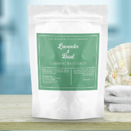 Pouch-etikett för grönt och Vita vattentäta Bath S