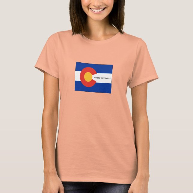 Poudre Universiteten Colorado Flagga Shirt T-shirt (Framsida)