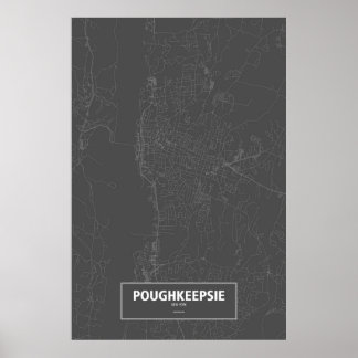 Poughkeepsie, New York (vit på svart) Poster