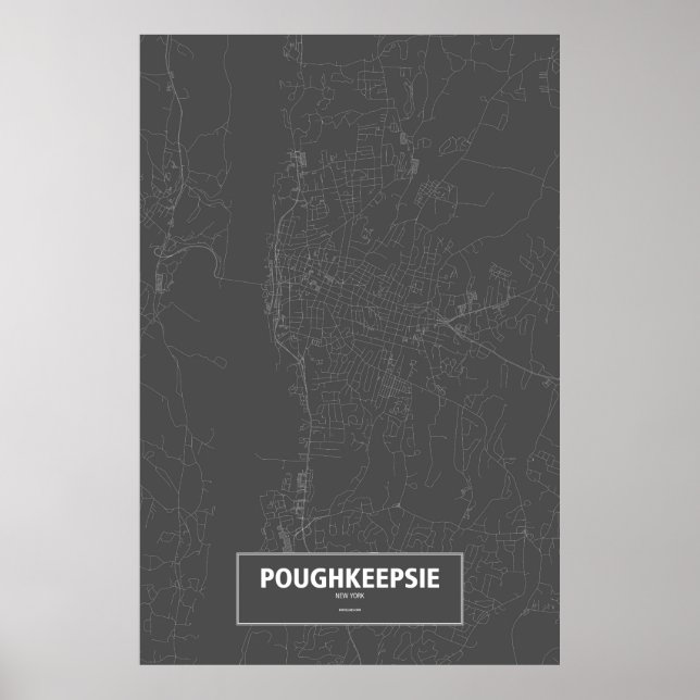 Poughkeepsie, New York (vit på svart) Poster (Framsidan)