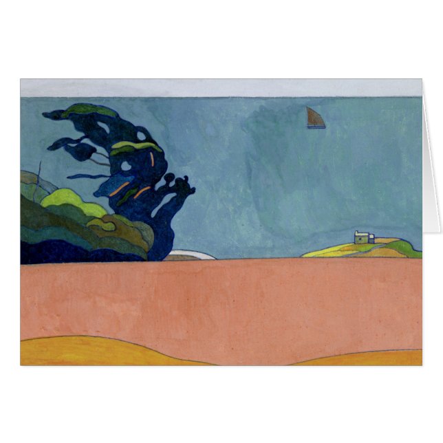 Pouldu landskap, c.1892 hälsningskort (Framsidan Horizontal)