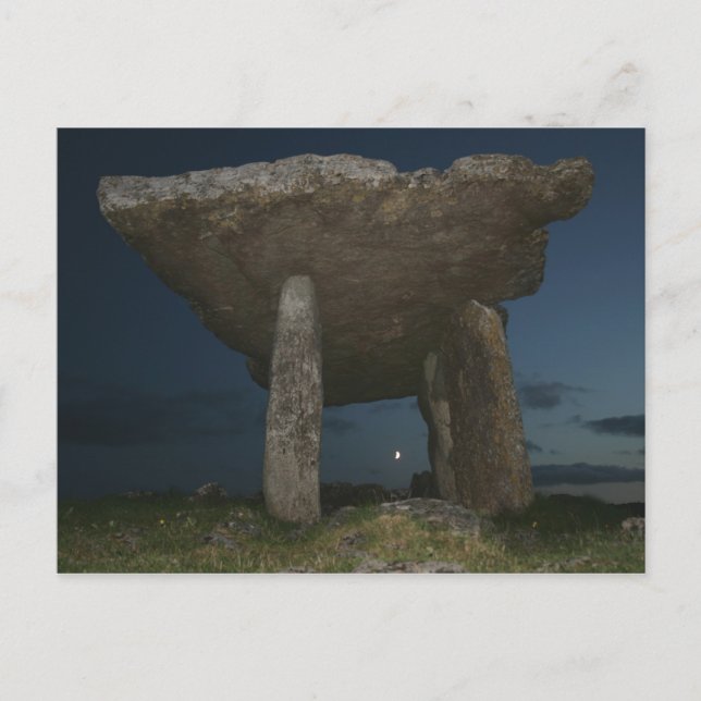 Poulnabrone Dolmen nattetid Vykort (Framsida)