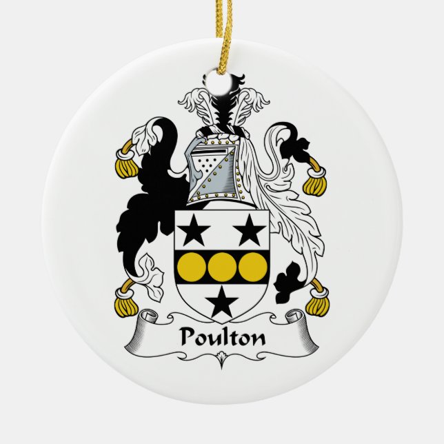 Poulton familjvapensköld julgransprydnad keramik (Framsidan)