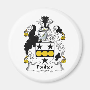 Poulton familjvapensköld magnet