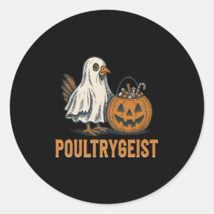 Poultrygeist Chicken Ghost Pumpkin Costume Hallowe Runt Klistermärke
