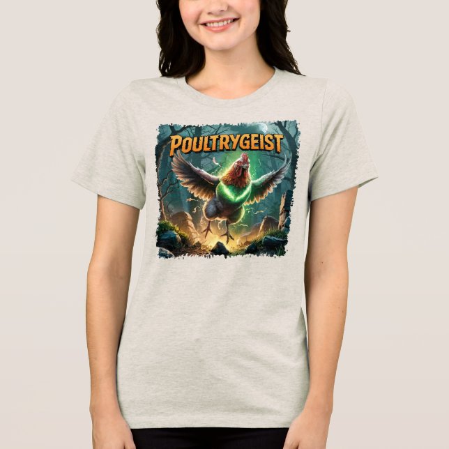 Poultrygeist Illustration Combo Creature Funny T Shirt (Framsida)
