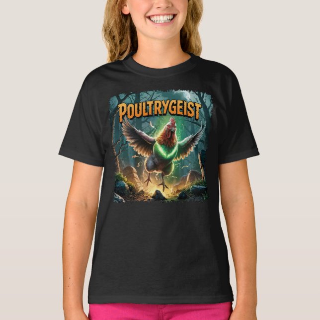 Poultrygeist Illustration Combo Creature Funny T Shirt (Framsida)