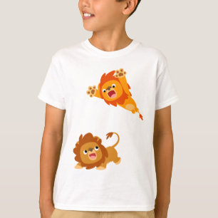 Pouncing och Pounced! Tecknad Lejon Kids T-Shirt