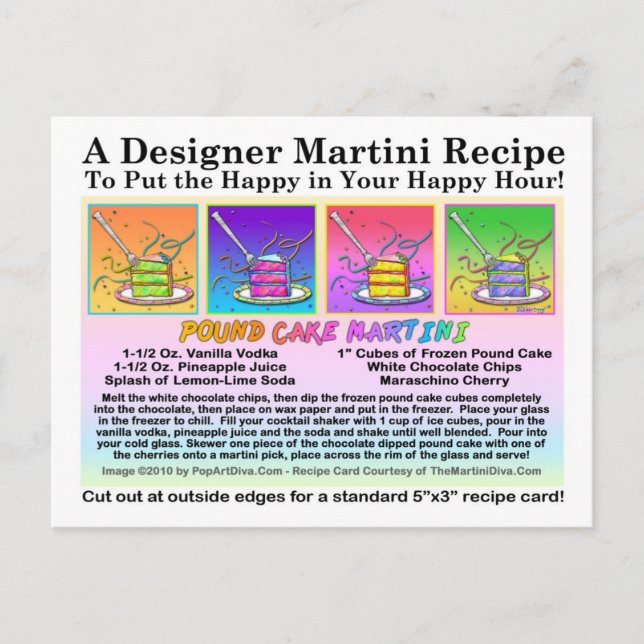 Pound Cake Martini Recept Card-vykort Vykort (Framsida)