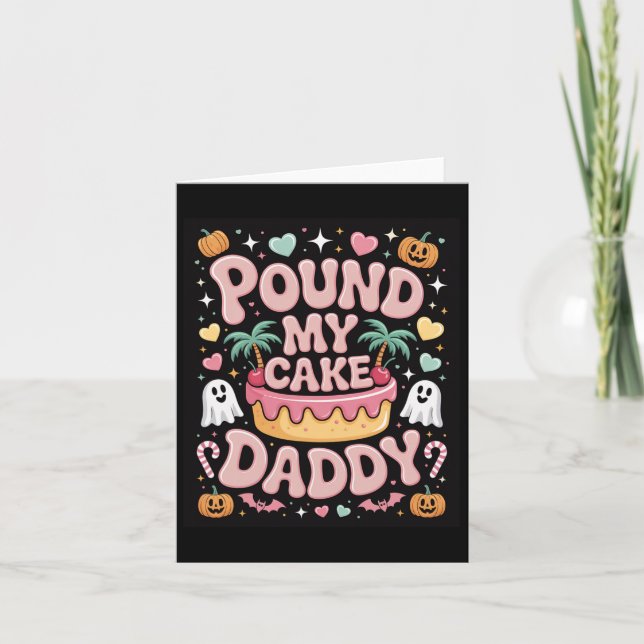 Pound My Cake pappa - Cute Spooky Halloween Treat Kort (Framsida)