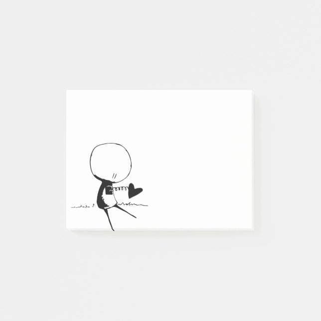 Pounding Heart Doodle Boy Post-it Block (Framsida)