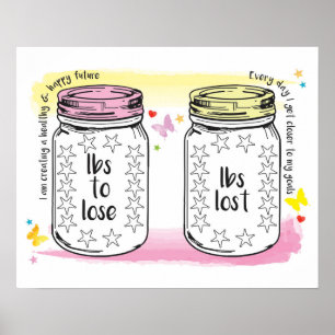 Pounds Borttappad Motivering Slimming Weight Loss Poster