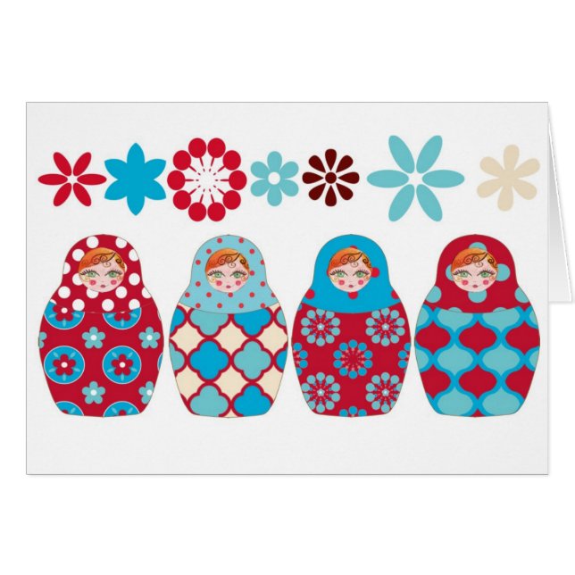 poupée russe multico hälsningskort (Framsidan Horizontal)