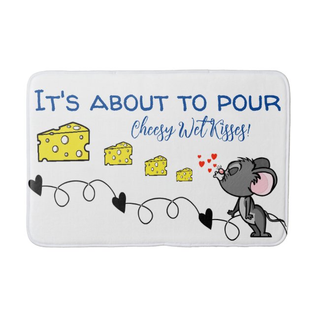 Pour Cheesy Blöt Kisses Mouse Bathroom Bath Mat Badrumsmatta (Framsidan)