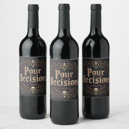 Pour Decisions Servetter - Festdekoration Vinflaska Etikett