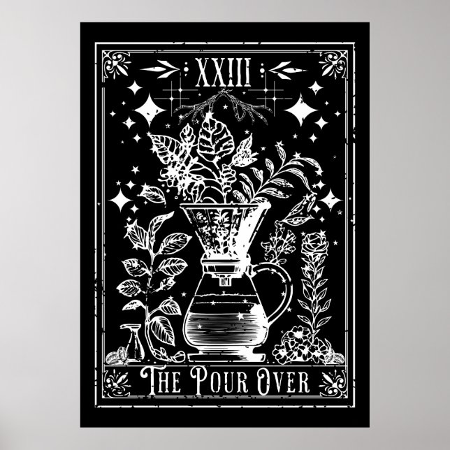 Pour over coffee Tarot Card Poster (Framsidan)