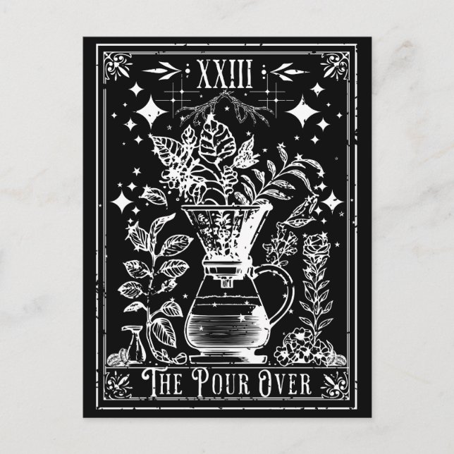 Pour over coffee Tarot Card Vykort (Framsida)