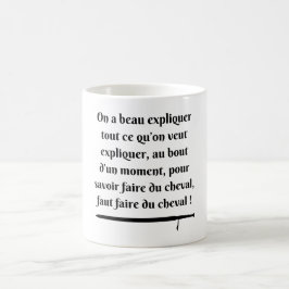 pour savoir faire du cheval (noir) kaffemugg