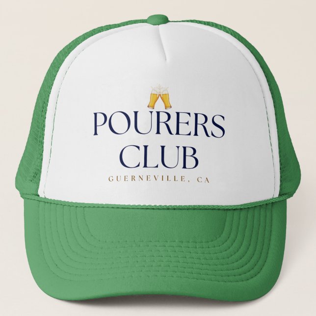 Pourers Club Truckerhatt – Cheers-ikon Keps (Framsida)