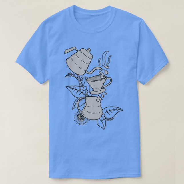 Pourover-kaffe, vitt t shirt (Design framsida)