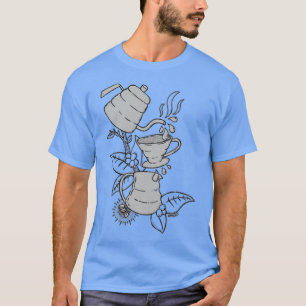 Pourover-kaffe, vitt t shirt