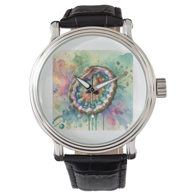 Pourtales abalone 170724AREF126 - Watercolor Armbandsur (Framsida)