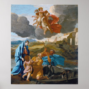Poussin - Den heliga familjens återkomst från Egyp Poster